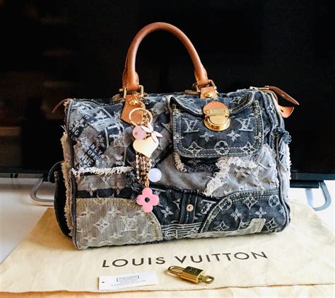 lv grey denim patchwork speedy|louis vuitton patchwork denim review.